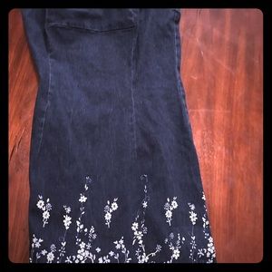 Denim fitted dress with straps or strapless